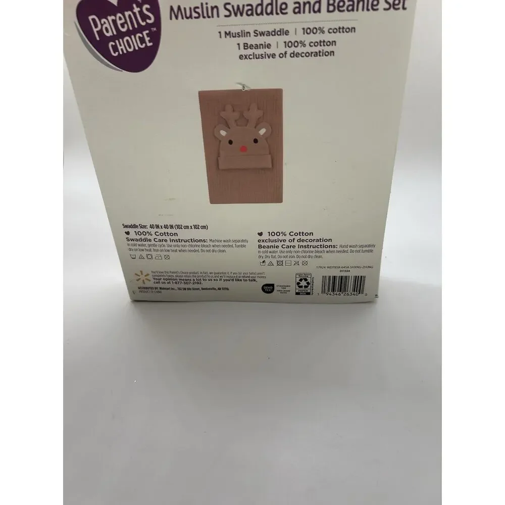 Baby Muslin‎ Swaddle And Reindeer Christmas Parents Choice 100%Cotton 40inx40in